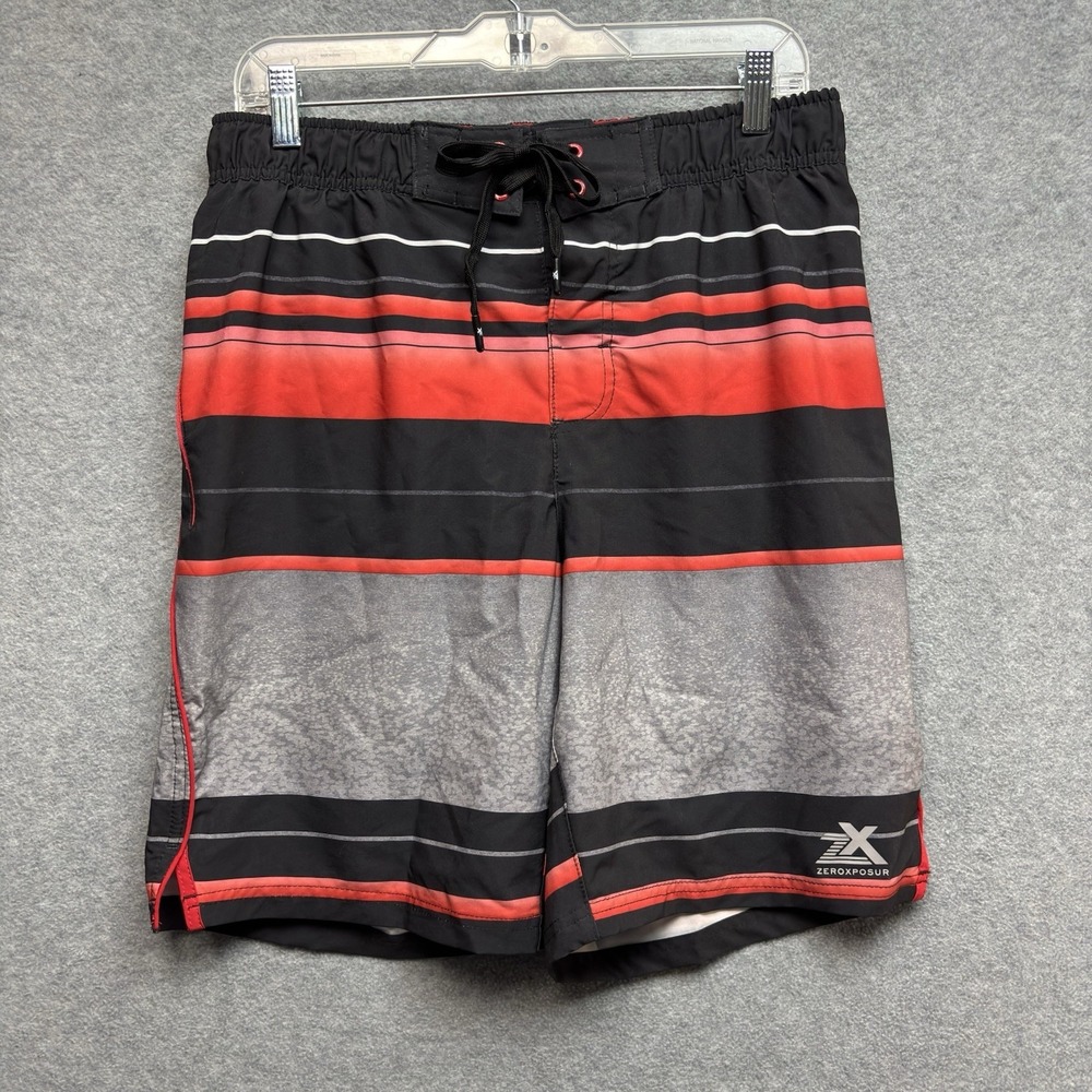 ZeroXposur Swim Shorts Mens Medium Brief Lined Beach Surf Trunks Striped
